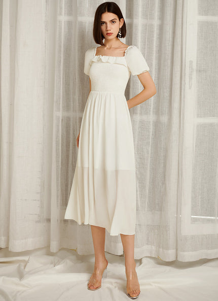 Robe Midi Rose À Motifs