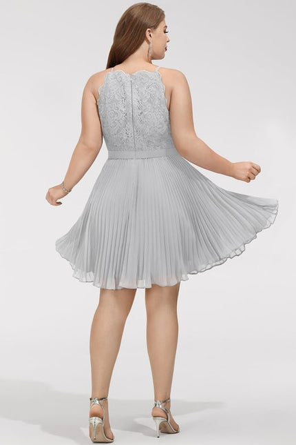 Robe Midi Gris Plissé Chic - gallery 6