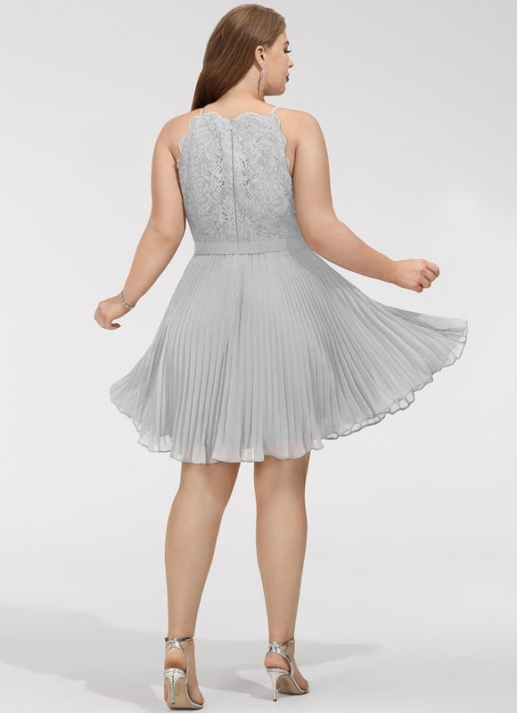 Robe Midi Gris Plissé Chic - gallery 6