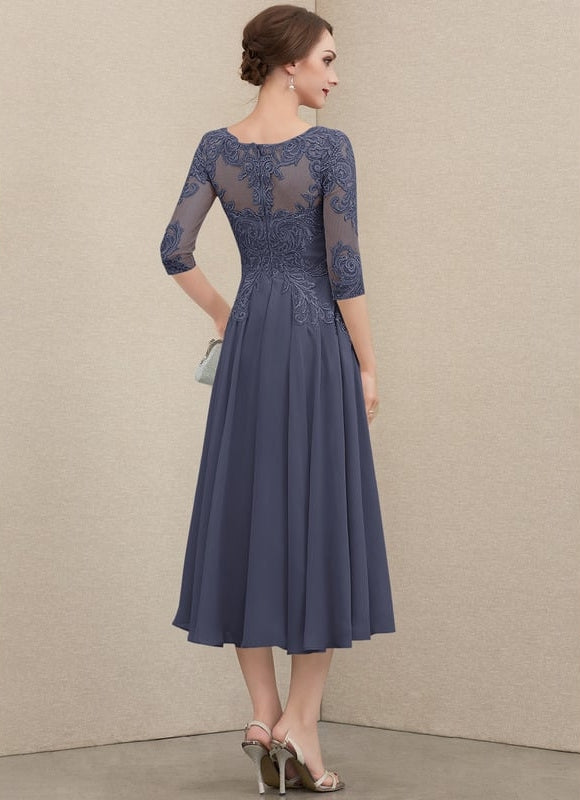 Robe Midi Élégance Grise Chic - gallery 7