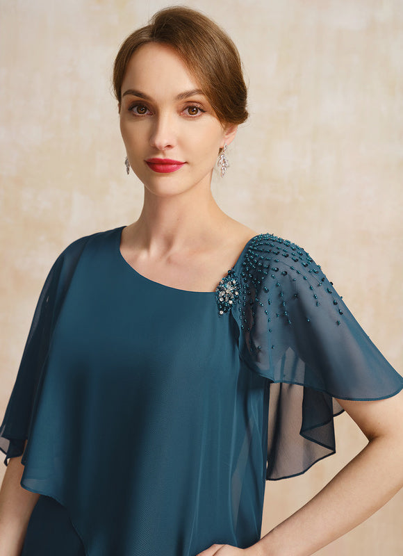 Robe Midi Ondulée Émeraude - gallery 1