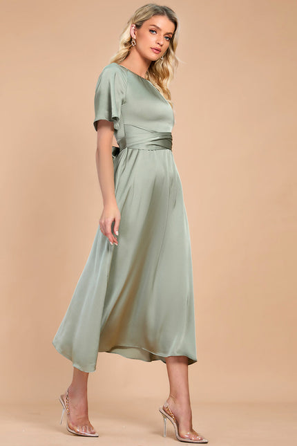Robe Midi Satin Midi Cintrée - gallery 2