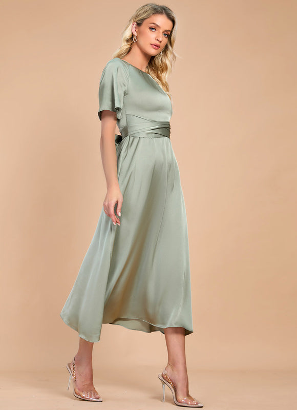 Robe Midi Satin Midi Cintrée - gallery 2