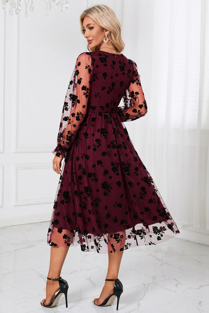 Robe Midi Ébène Florale - gallery 8