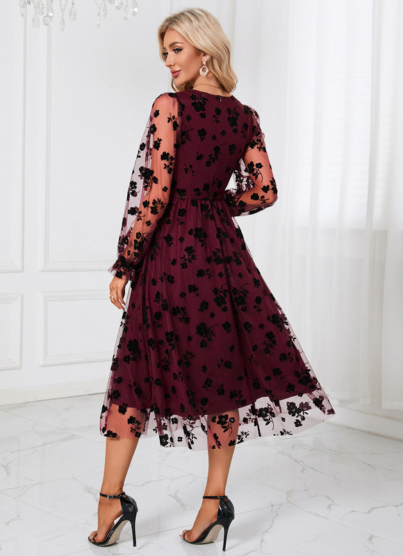 Robe Midi Ébène Florale - gallery 8