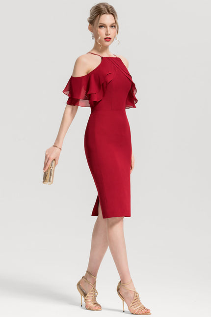 Robe Midi Froncée Bordeaux - gallery 2