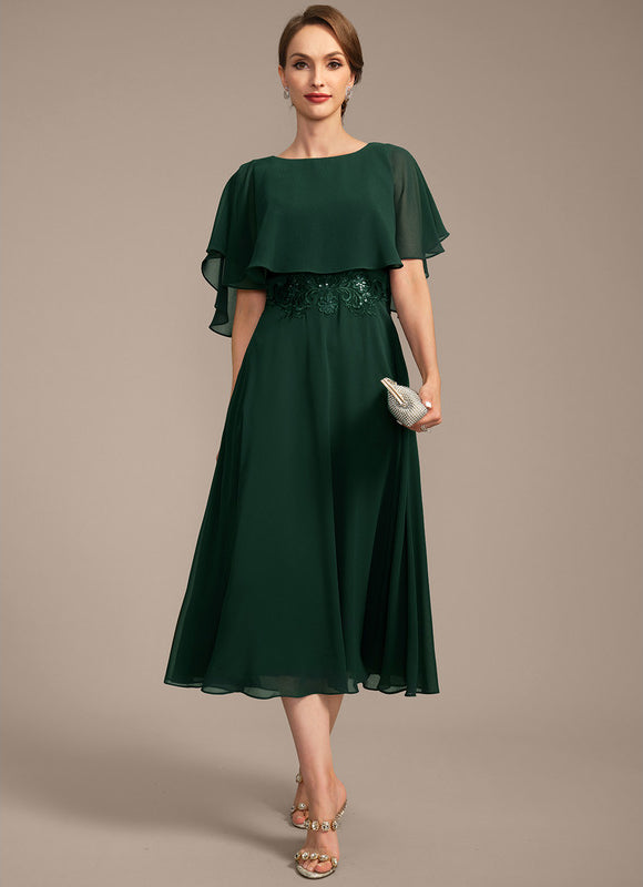 Robe Midi Émeraude Flottante