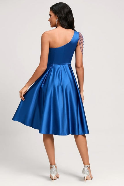 Robe Midi Bleu Éclatant - gallery 4