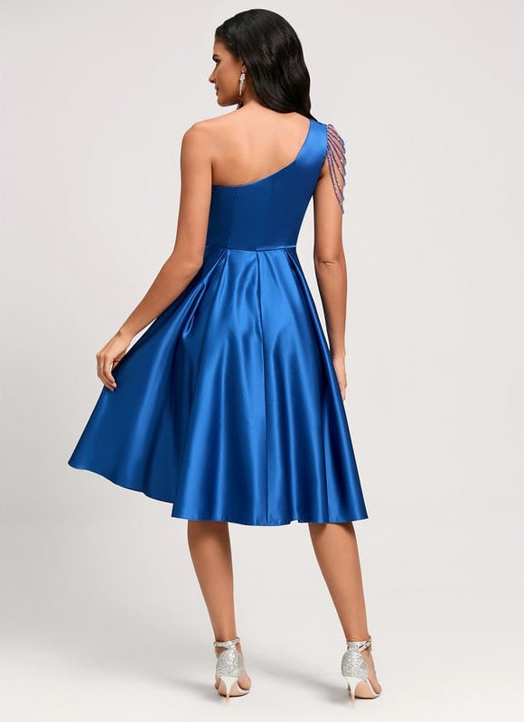 Robe Midi Bleu Éclatant - gallery 4
