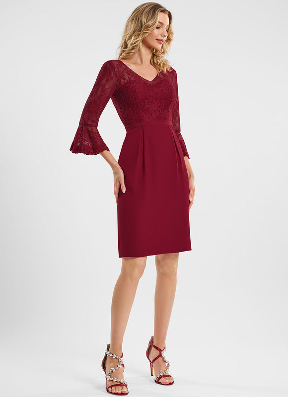 Robe Midi Bordeaux Dentelle - gallery 3