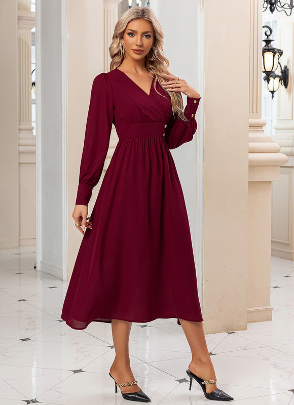 Robe Midi Manches Bouffantes - gallery 3