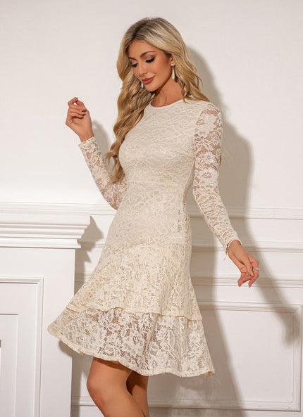 Robe Midi En Dentelle Marine