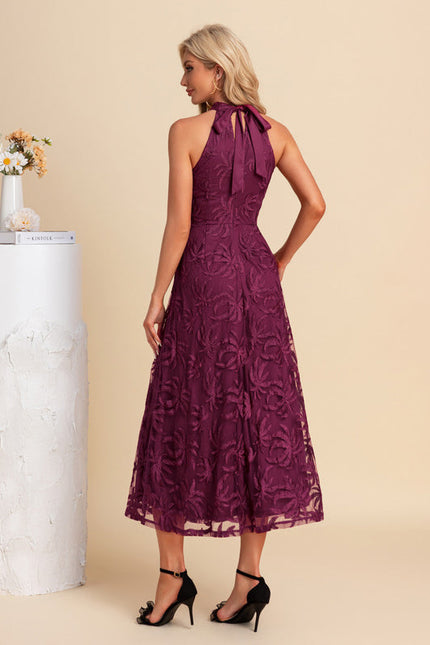 Robe Midi Florale Bordeaux - gallery 1