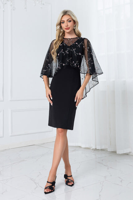 Robe Midi Noire Brodée - gallery 4