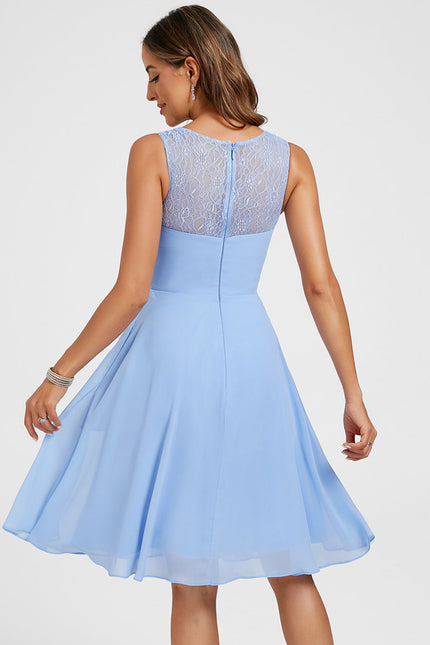 Robe Midi Bleue Aérienne - gallery 6