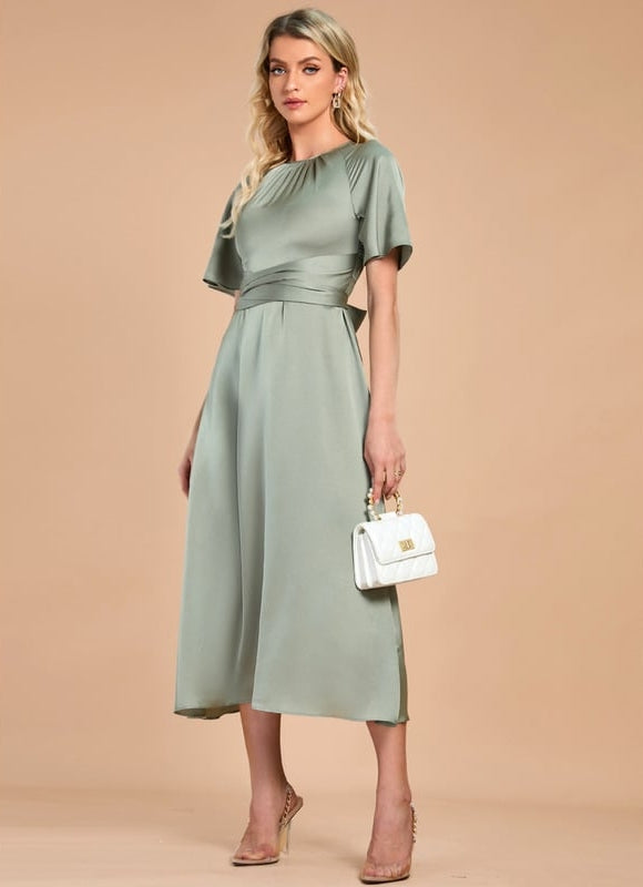 Robe Midi Satin Midi Cintrée - gallery 4
