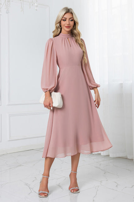 Robe Midi Fluide Rose Pâle - gallery 1