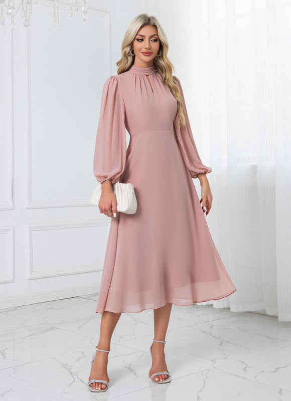 Robe Midi Fluide Rose Pâle - gallery 1