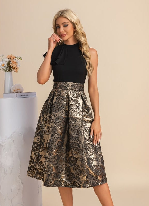 Robe Midi Trapèze Satinée - gallery 8