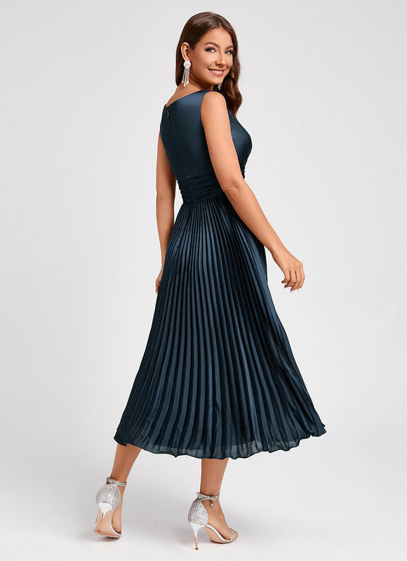 Robe Midi Satinée Plissée - gallery 6