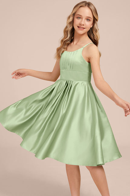 Robe Midi Satin Vert Tendre - gallery 2