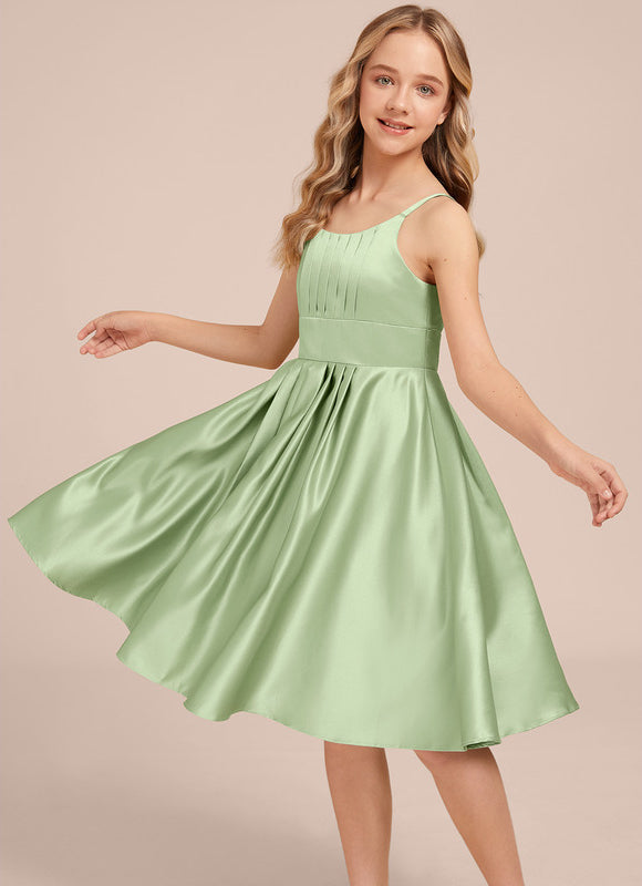 Robe Midi Satin Vert Tendre - gallery 2
