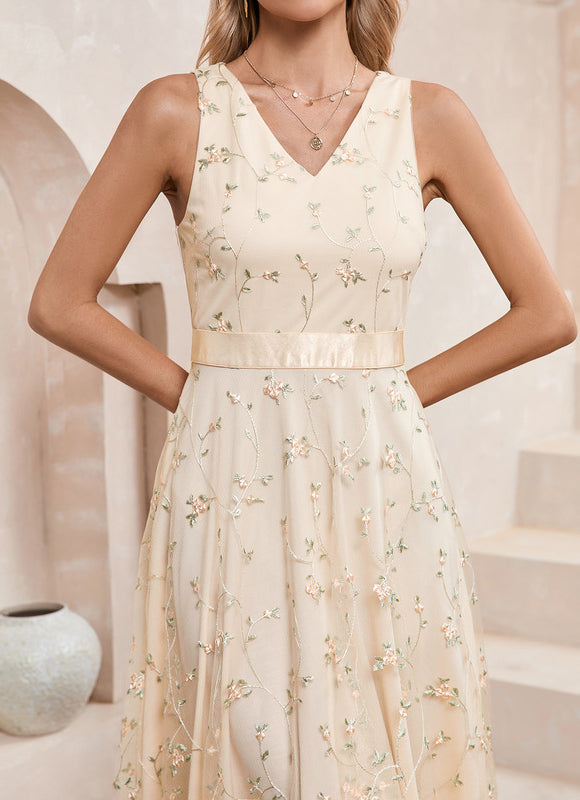 Robe Midi Évasée Fleurie - gallery 2