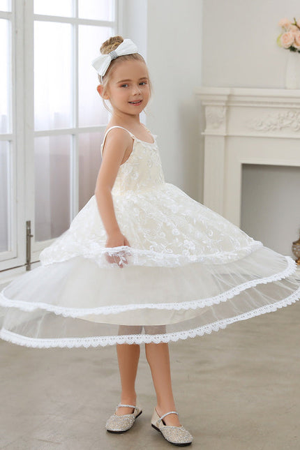 Robe Midi En Dentelle Ivoire - gallery 2