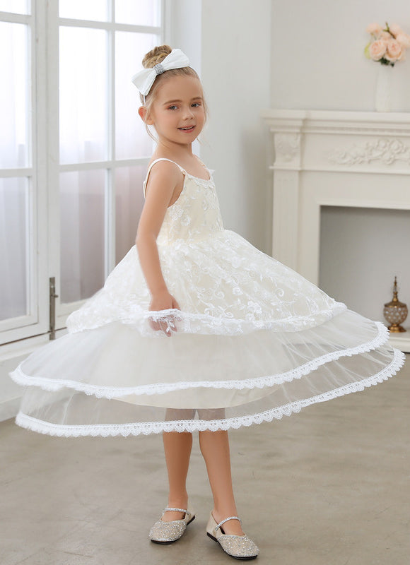 Robe Midi En Dentelle Ivoire - gallery 2