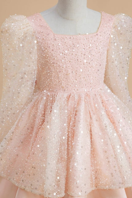 Robe Midi Pailletée Rose - gallery 2