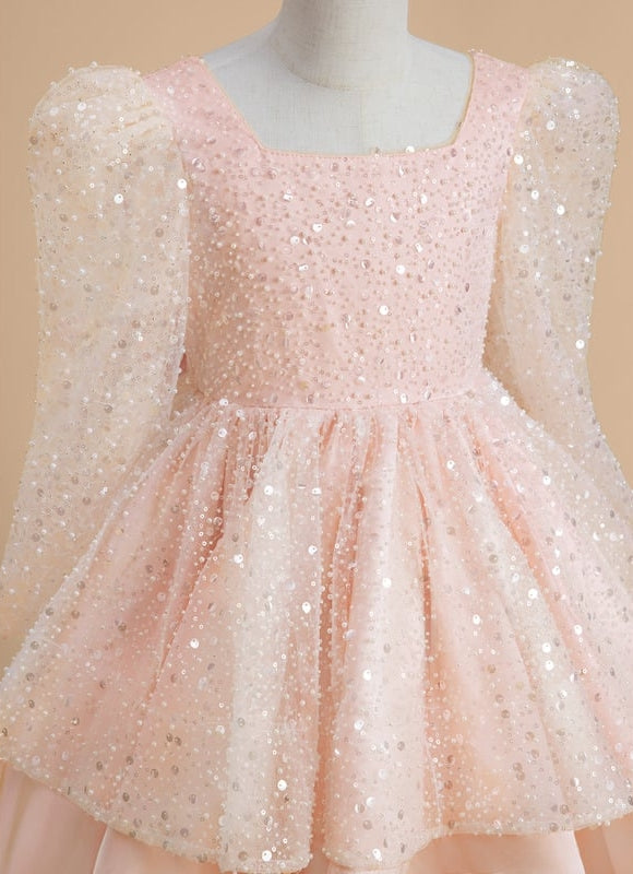 Robe Midi Pailletée Rose - gallery 2