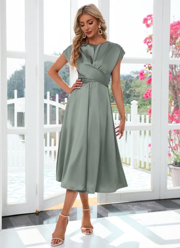 Robe Midi Satin Midi Cintrée - gallery 3