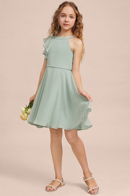 Robe Midi Mousseline Verte - gallery 1