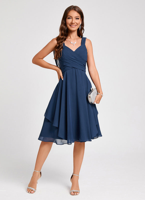 Robe Midi Aérienne Marine - gallery 2