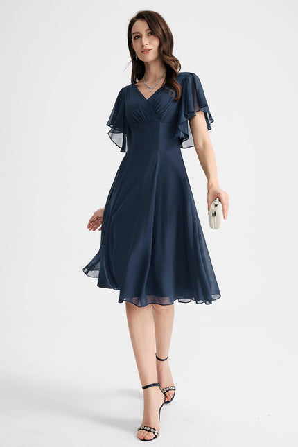 Robe Midi Aérienne Marine - gallery 3