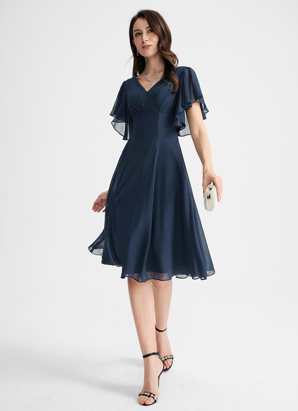 Robe Midi Aérienne Marine - gallery 3