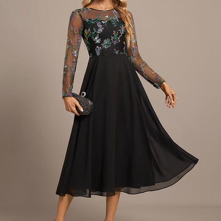 Robe Midi Éclat Sombre