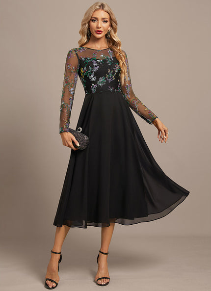 Robe Midi Éclat Sombre