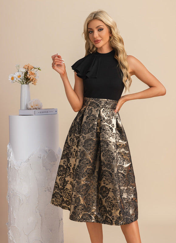 Robe Midi Trapèze Satinée - gallery 6