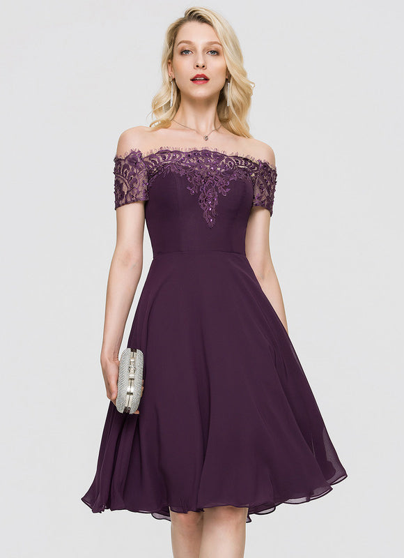 Robe Midi Élégance Pourpre Aérienne