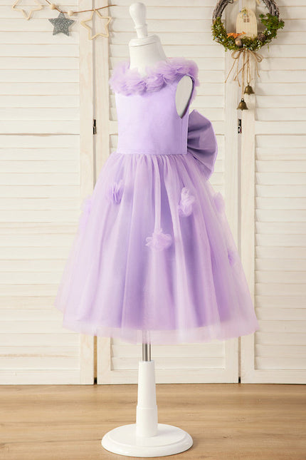 Robe Midi Lilas Tulle Fleurs - gallery 4