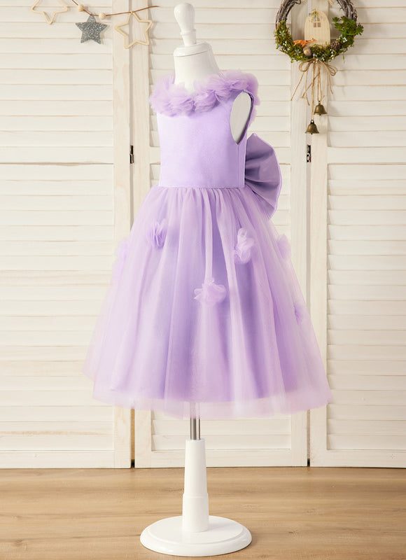 Robe Midi Lilas Tulle Fleurs - gallery 4