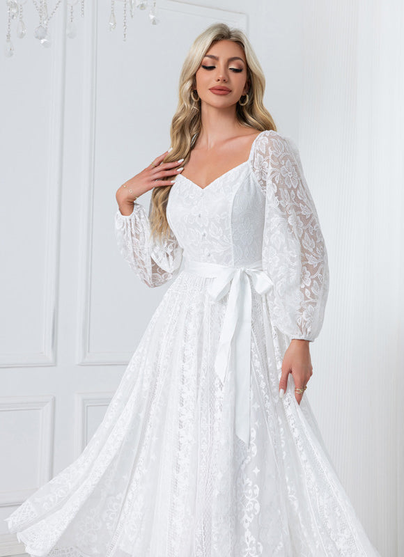 Midi Robe Blanche Femme - gallery 5