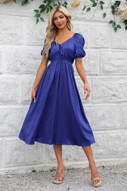 Robe Midi Satin Bleu Royal