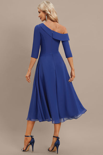Robe Midi Chiffon Bleu Nuit - gallery 5