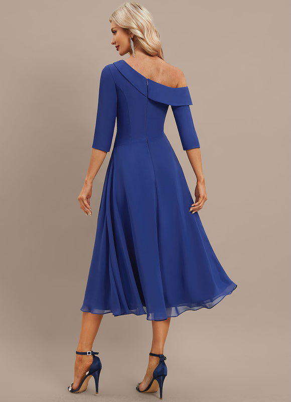 Robe Midi Chiffon Bleu Nuit - gallery 5