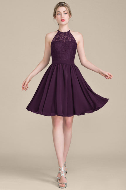 Robe Midi Dentelle Aubergine - gallery 2