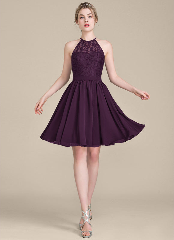 Robe Midi Dentelle Aubergine - gallery 2