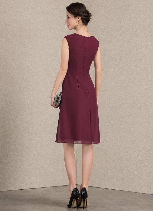 Robe Midi Chiffon Bourgogne - gallery 5