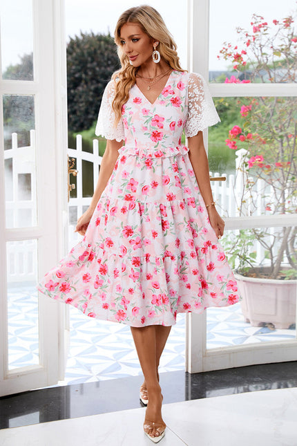 Robe Midi Fleurie Midi Col V - gallery 4
